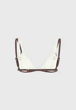 Lydie - Double Layer Bikini Top - Brown/Cream
