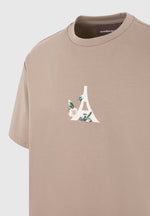 Thierry - Floral Eiffel Cotton T-Shirt - Taupe