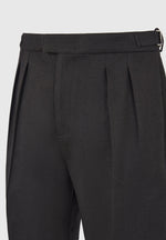 Pierre - Relaxed Fit Pleated Tailored Trousers - Black