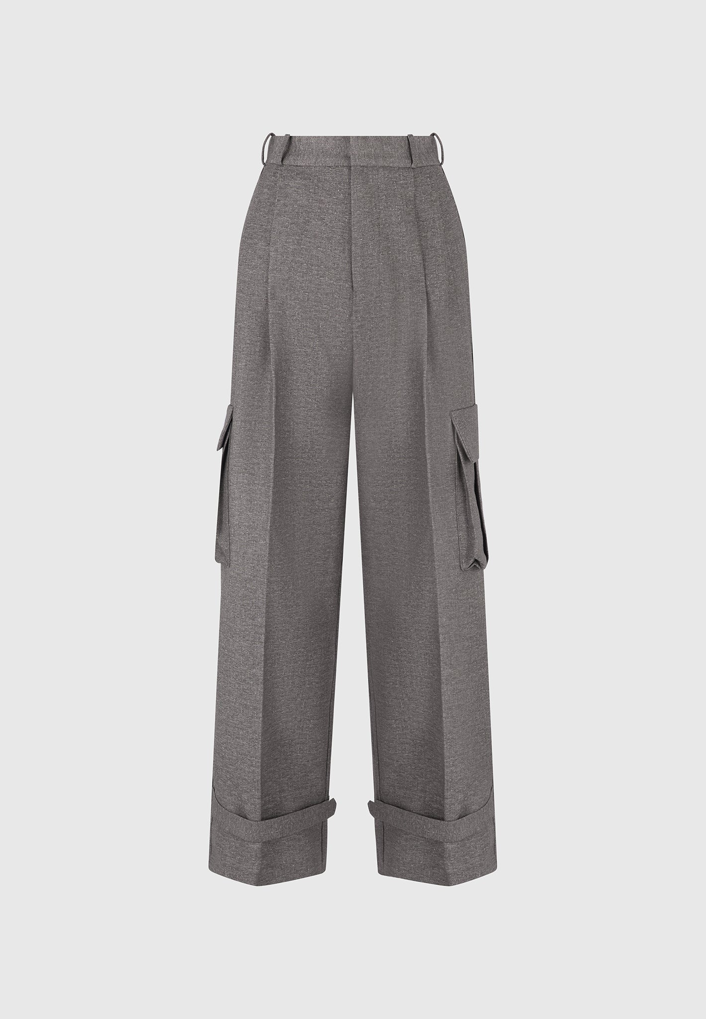 textured-tailored-pleated-cargo-trousers-grey-marl