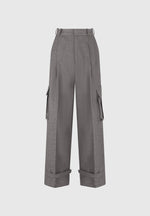 textured-tailored-pleated-cargo-trousers-grey-marl