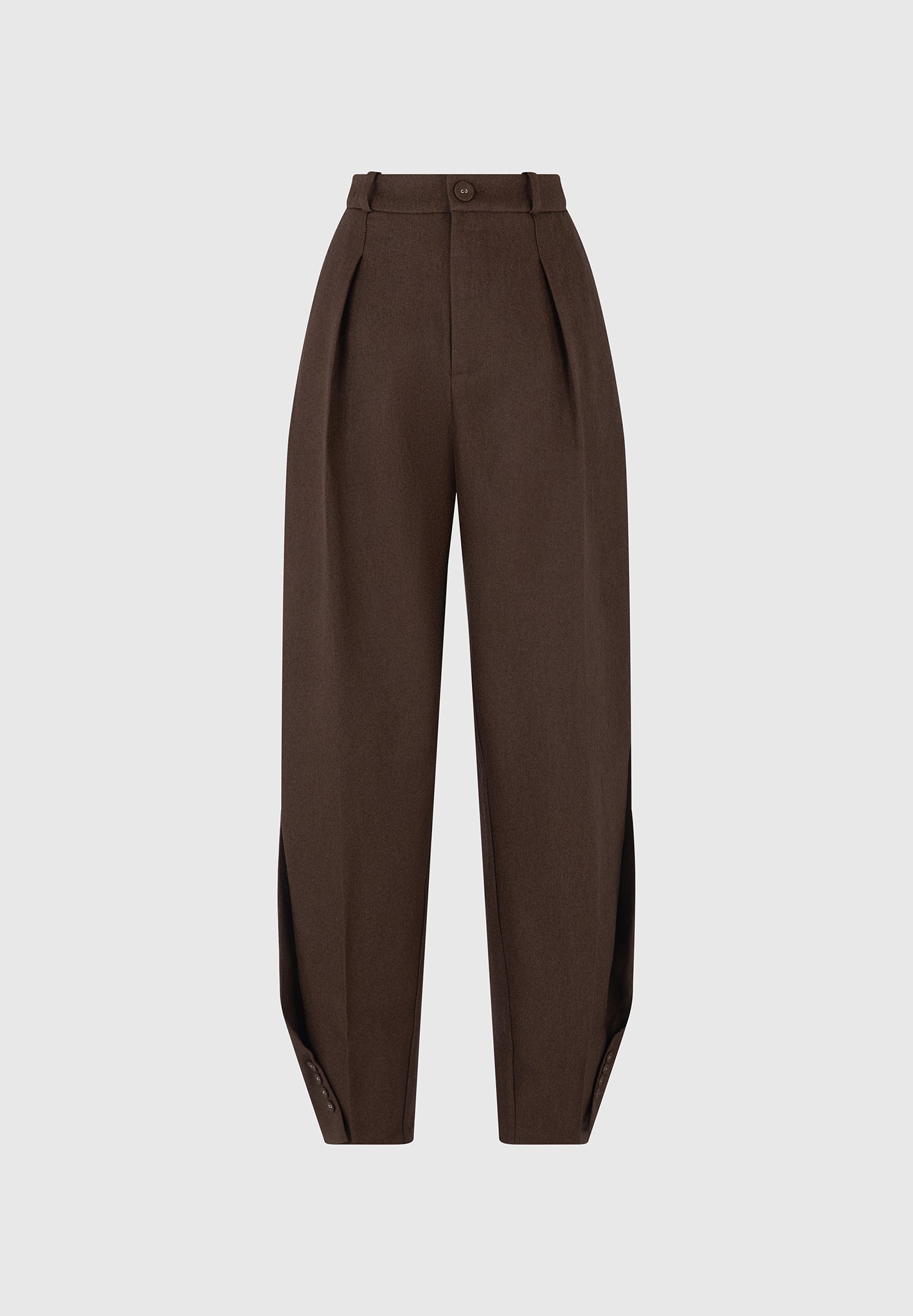 twist-leg-tailored-trousers-brown