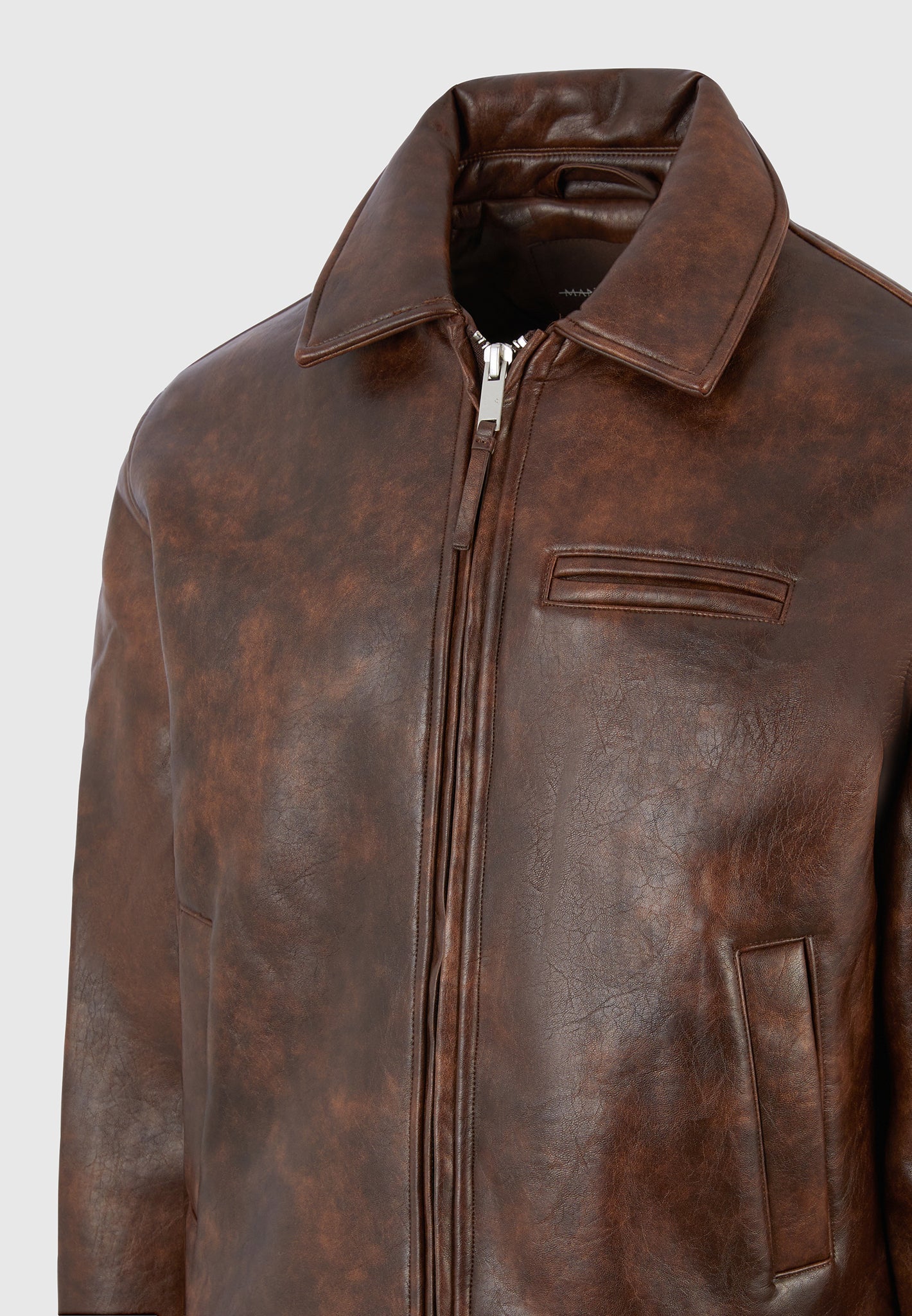 Laurent - Vintage Leather Jacket - Brown | Manire De Voir USA Laurent - Vintage Leather Jacket - Brown | Manire De Voir USA