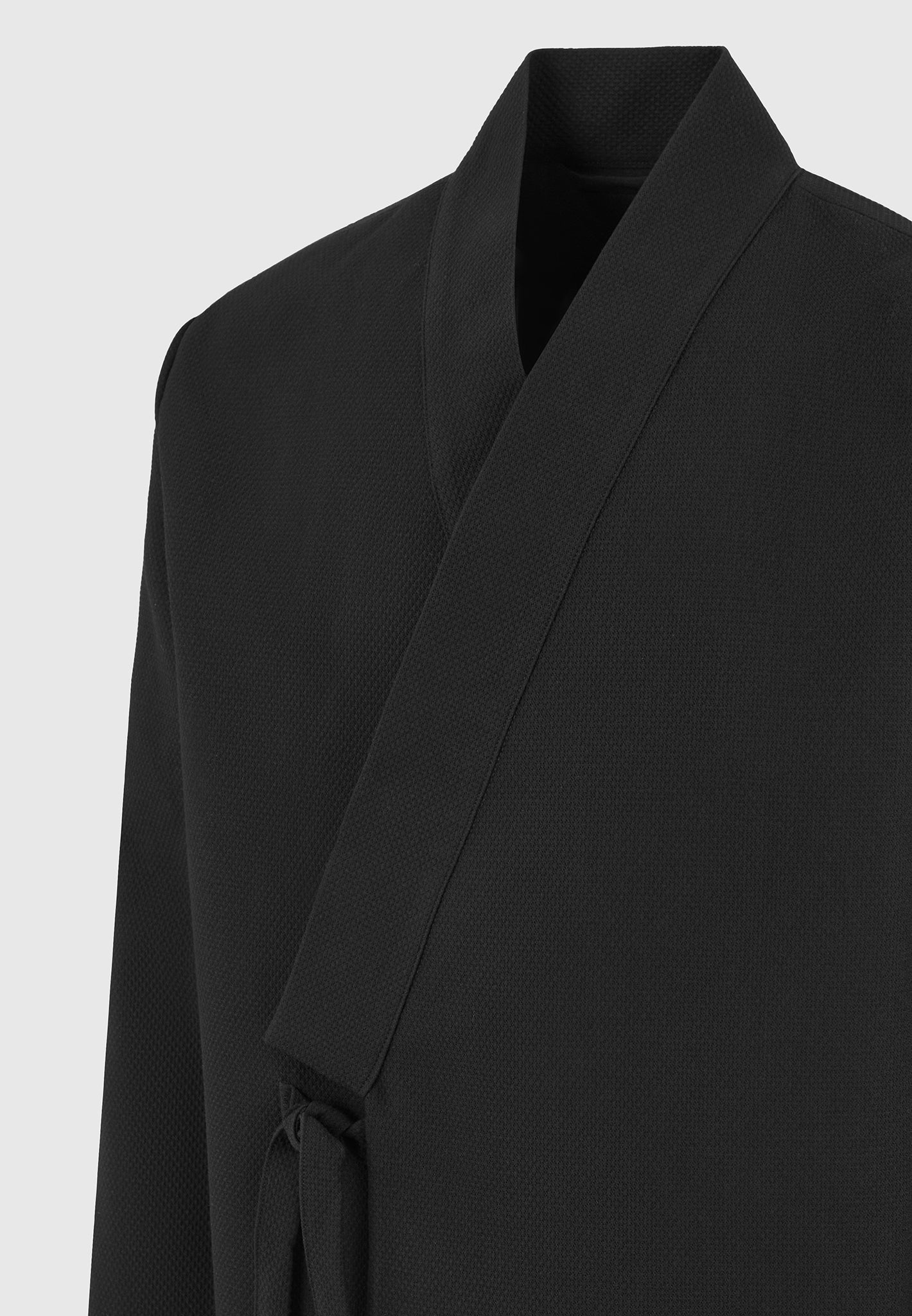 Robin - Textured Kimono Wrap Jacket - Black | Manière De Voir USA