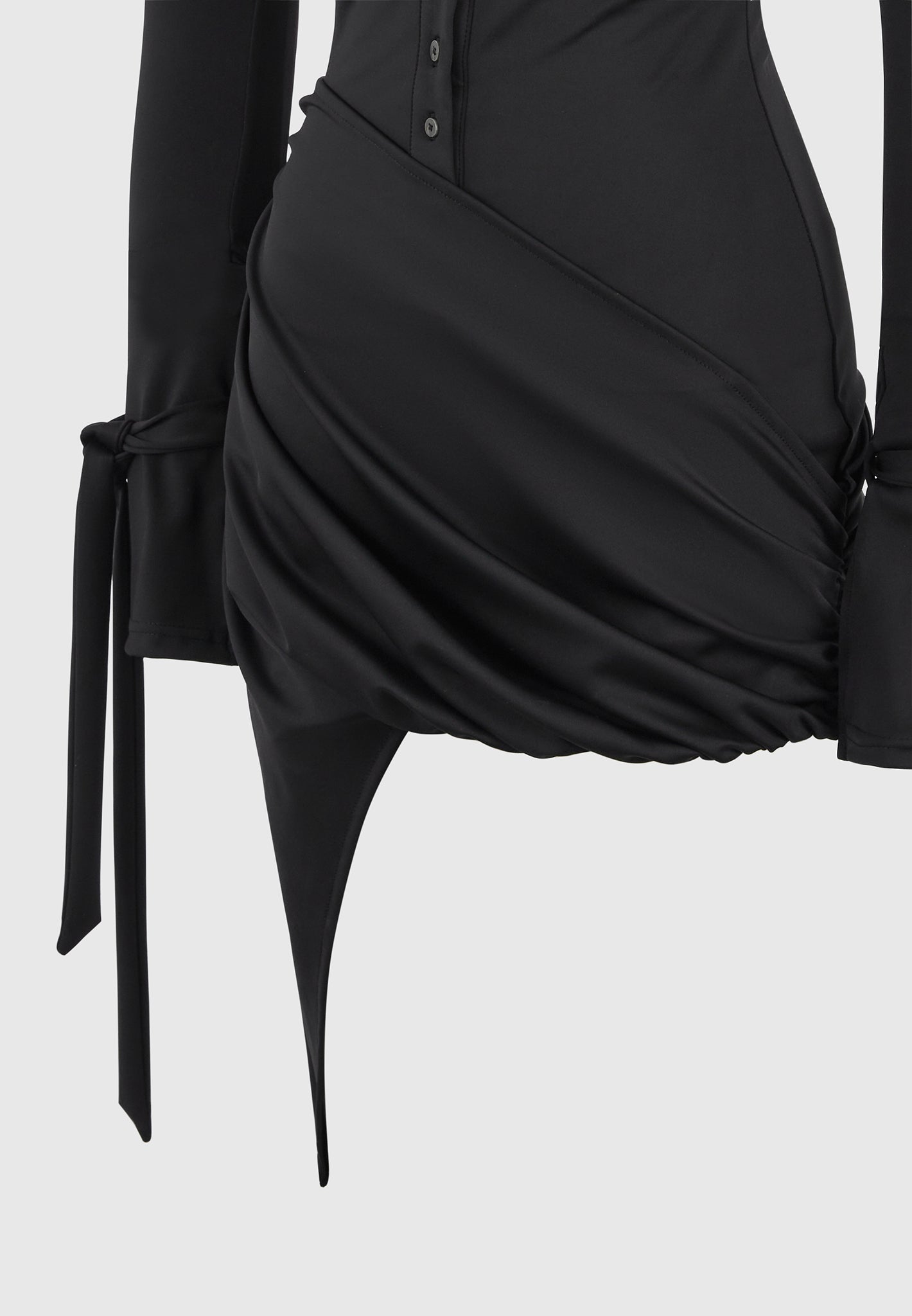 Manire de Voir Women's Diane Draped Asymmetric Mini Dress - Black - Mini dresses Manire de Voir Women's Diane Draped Asymmetric Mini Dress - Black - Mini dresses