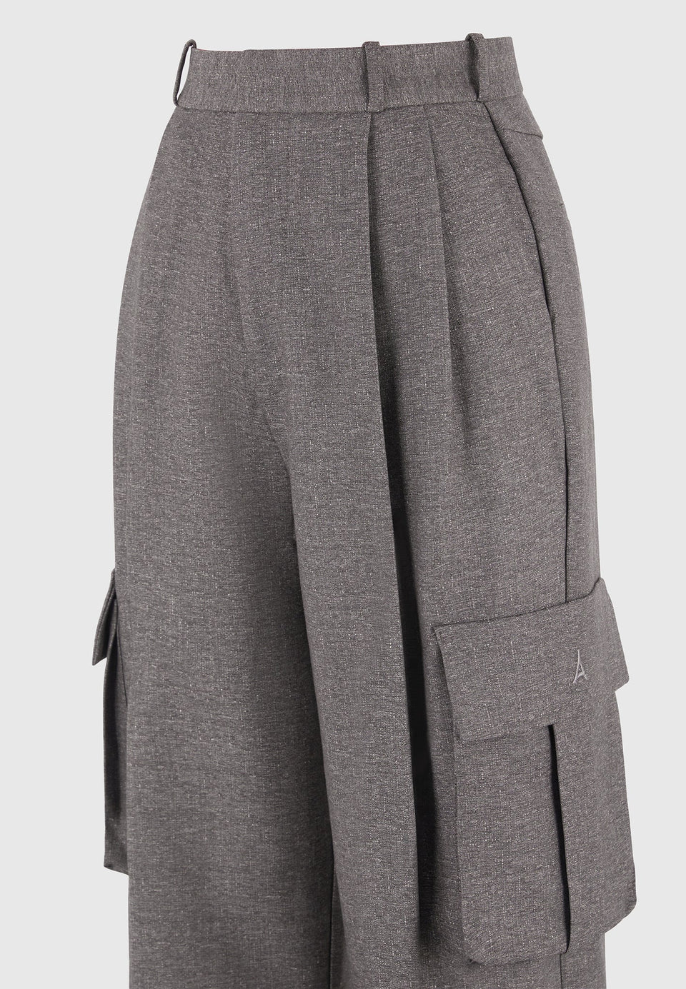 danielle-textured-tailored-pleated-cargo-trousers-grey-marl