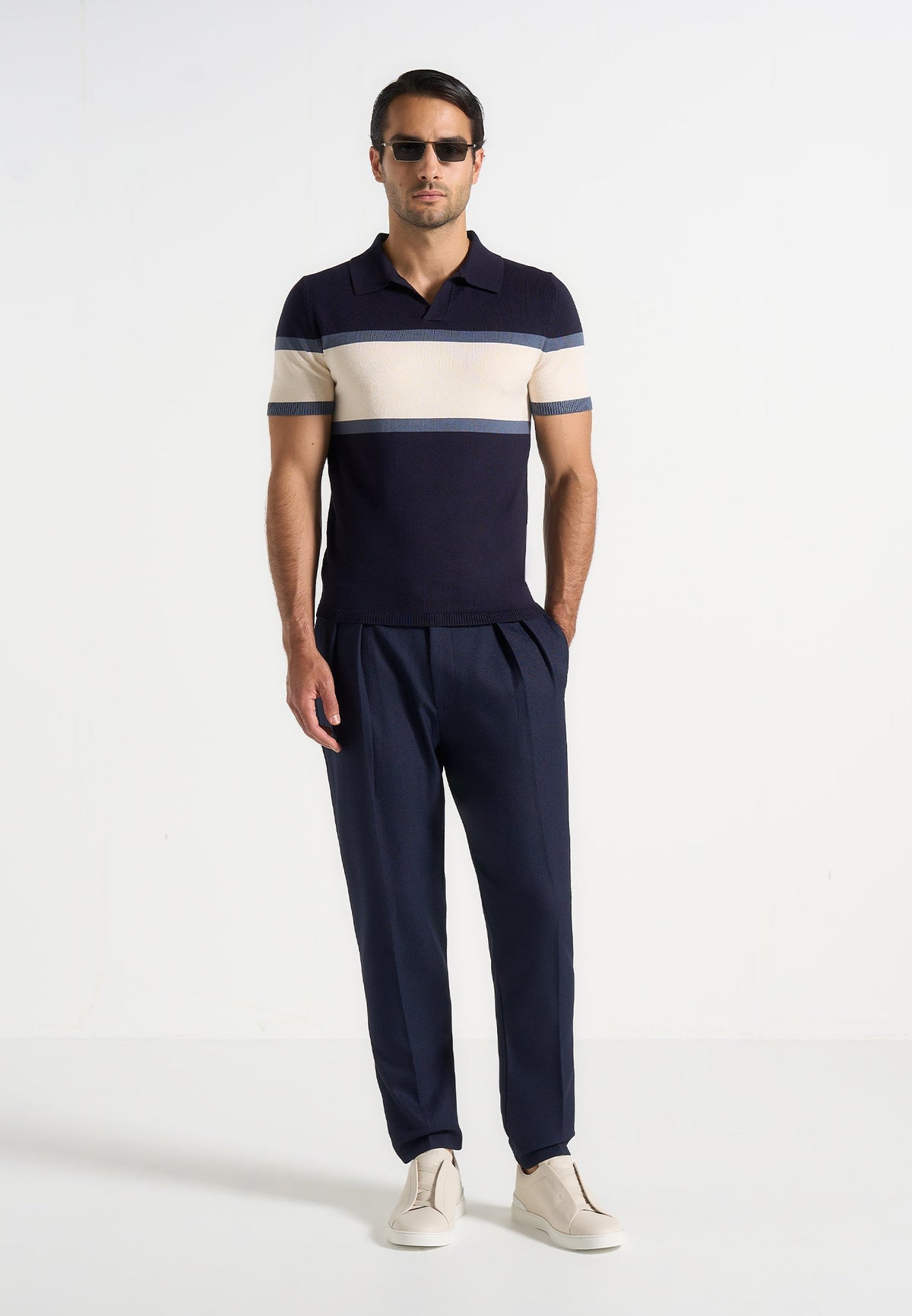 Hubert - Slim Fit Tailored Pants - Navy