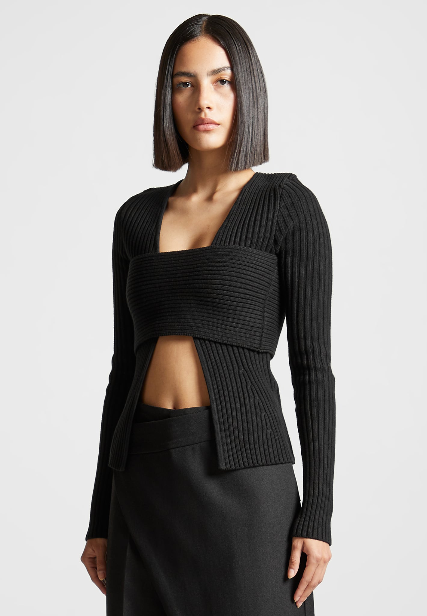 3-in-1-knit-overlay-bandeau-cardigan-black