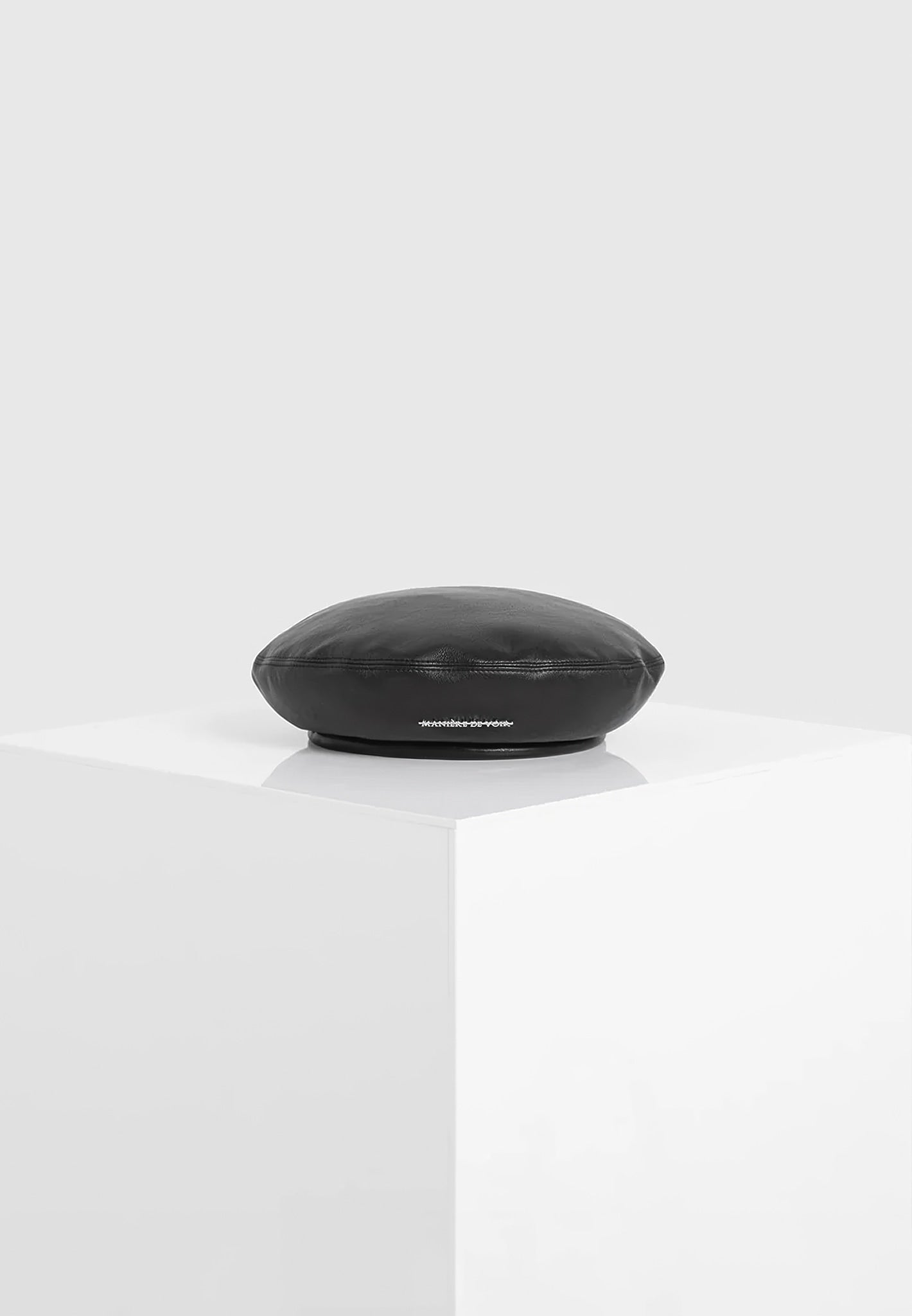 Anya - Leather Beret - Black