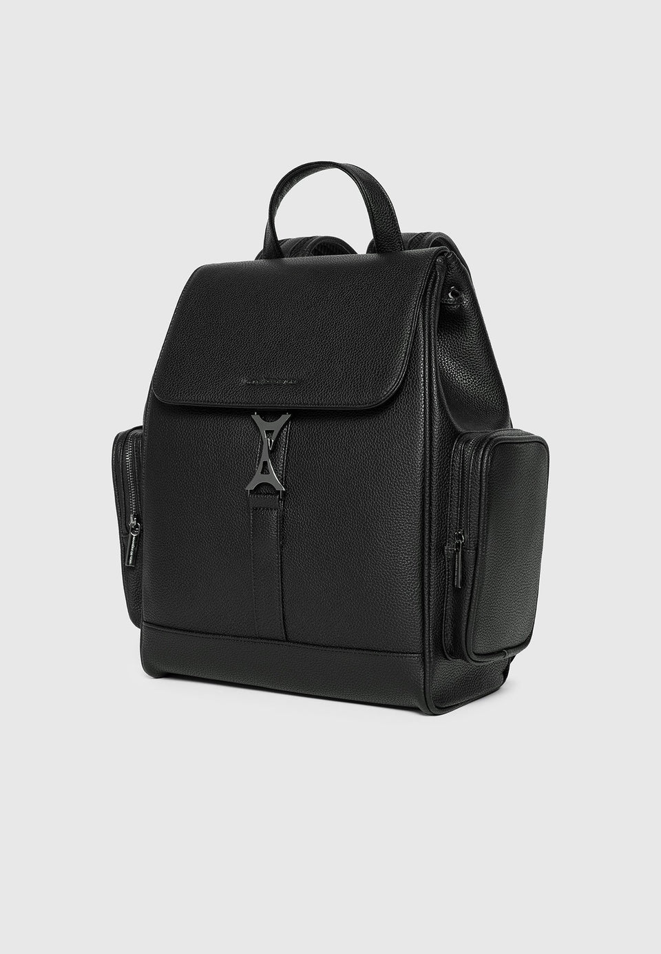 maloe-pebbled-leather-eiffel-clasp-backpack-black