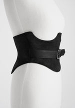 Chloe - Suede Corset with Belt - Black