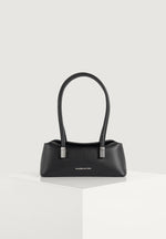 Annelise - Leather Baguette Bag - Black