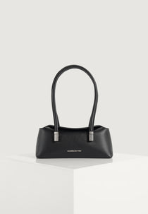 Annelise - Leather Baguette Bag - Black