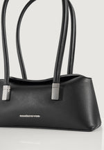 Annelise - Leather Baguette Bag - Black
