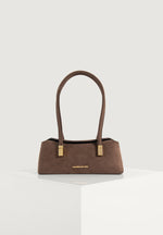 Annelise - Suede Baguette Bag - Brown