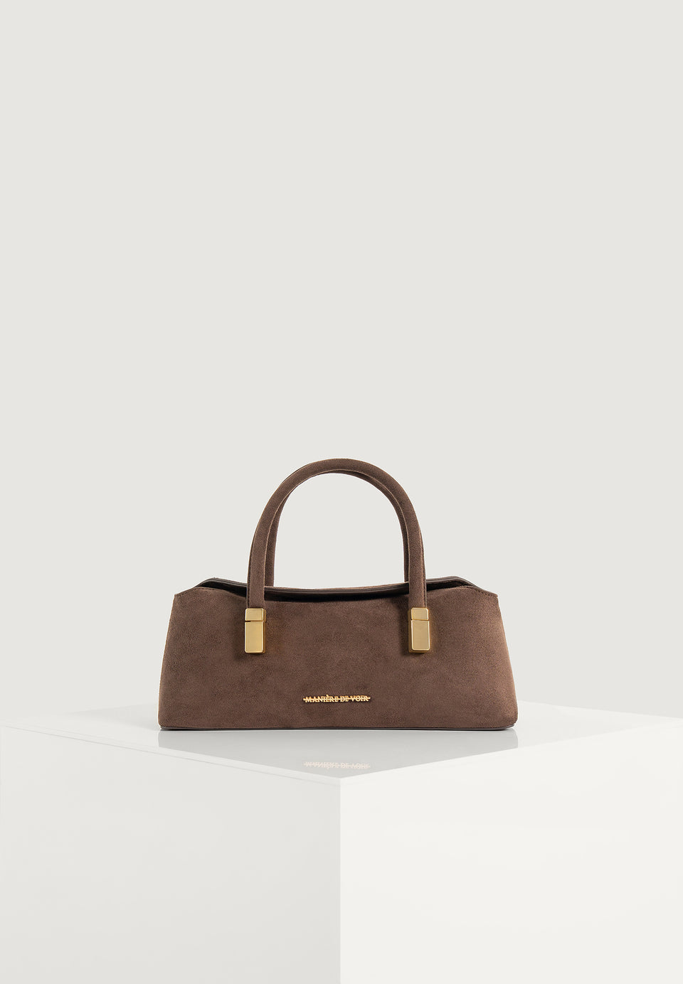 Annelise - Suede Baguette Bag - Brown
