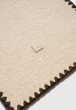 Aube - Blanket Stitch Wool Scarf - Taupe