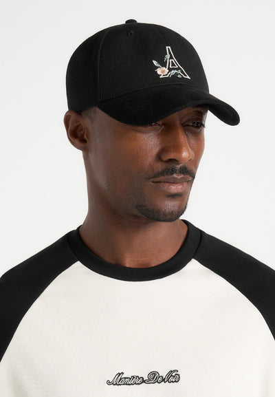 Floral - Eiffel Suede Contrast Cap - Black