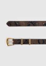 Lilian - Python Belt - Brown/Gold