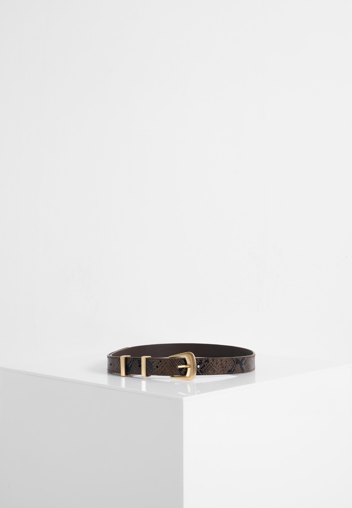 Lilian - Python Belt - Brown/Gold 