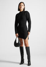 asymmetric-knit-jumper-dress-black