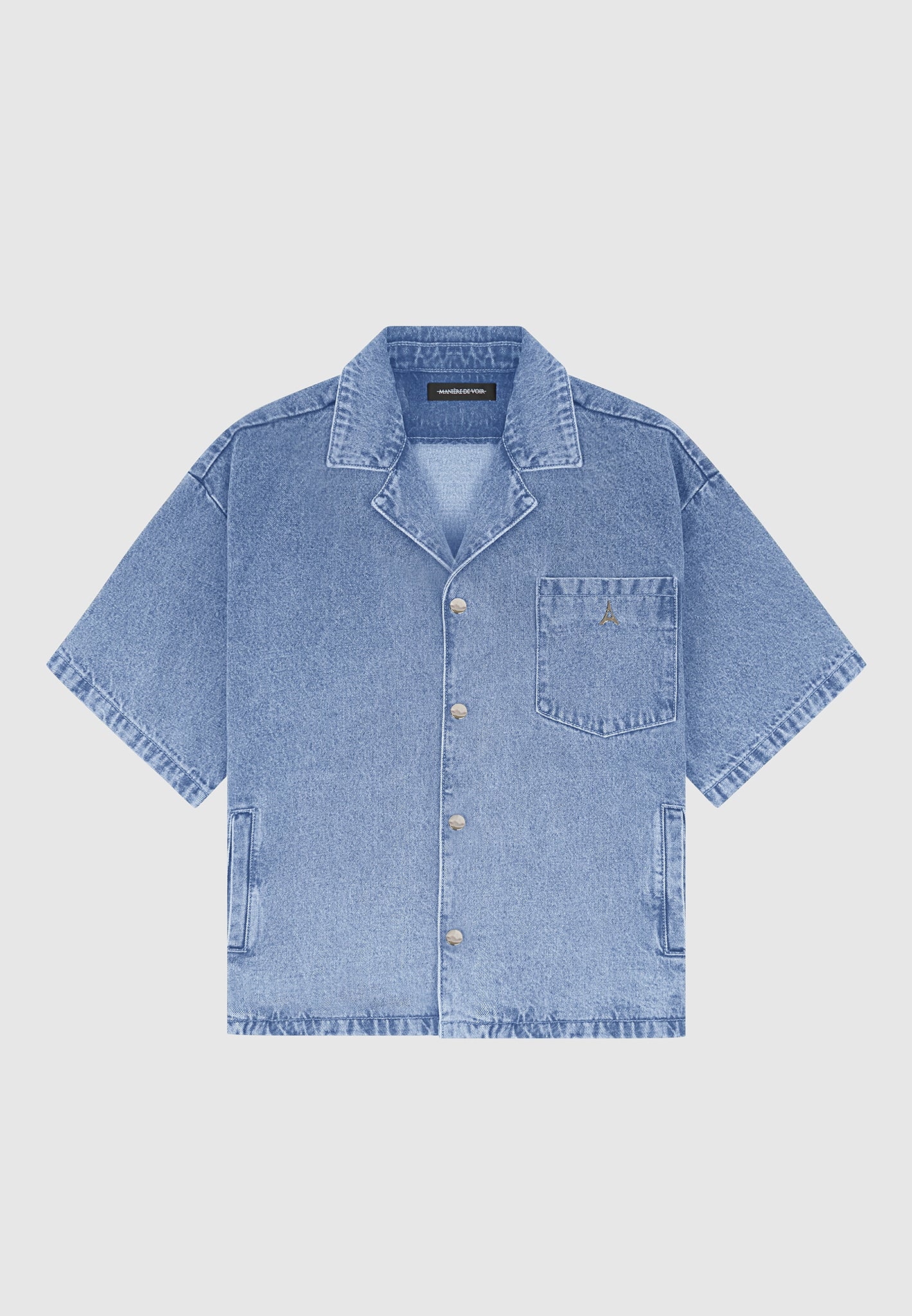 Boxy Denim Shirt - Mid Blue