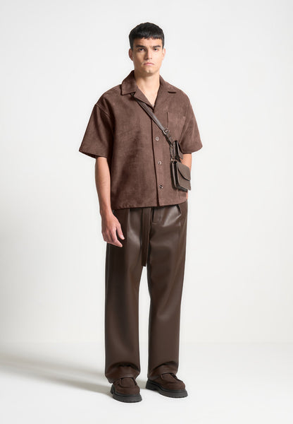 Luc - Boxy Suede Shirt - Brown | Manière De Voir USA