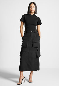 Cargo Midaxi Skirt - Black