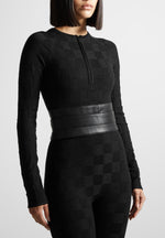 chequerboard-knit-jumpsuit-with-belt-black