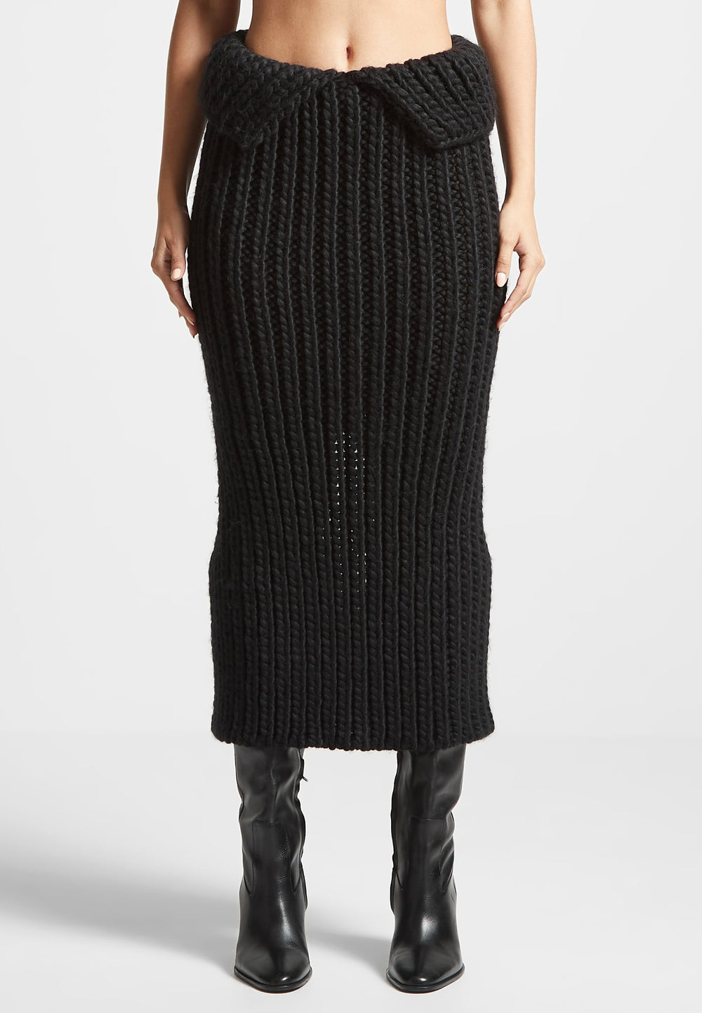chunky-knit-midaxi-skirt-black