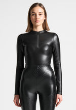 debossed-contour-long-sleeve-bodysuit-black