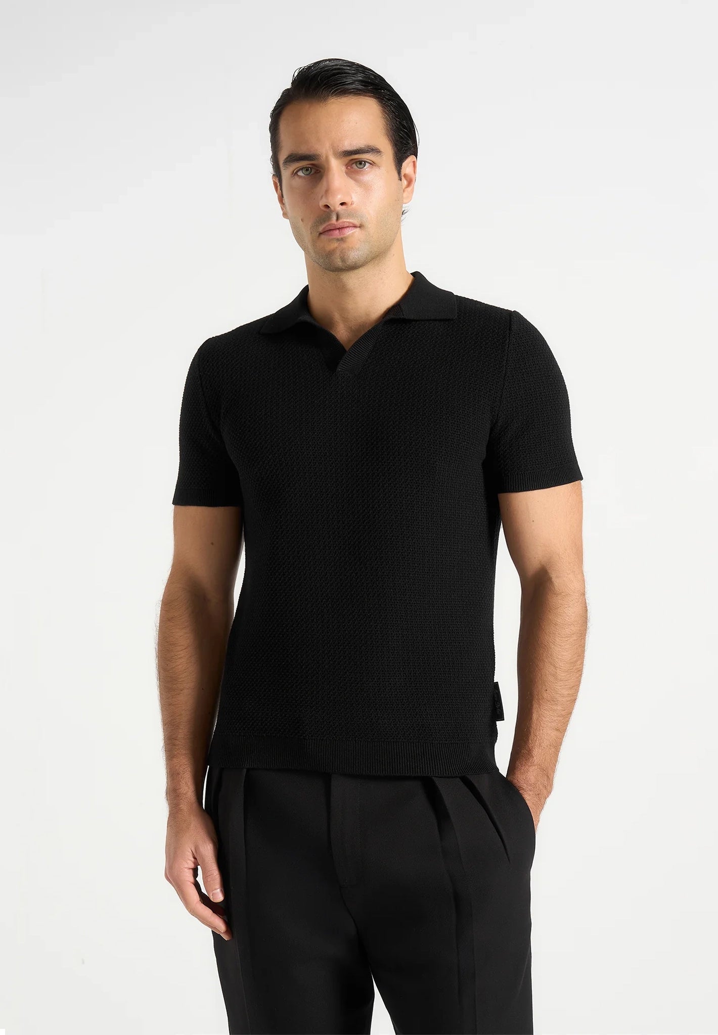 rowen-textured-knit-revere-polo-shirt-black 