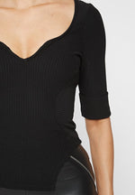 dipped-hem-sleeved-ribbed-top-black