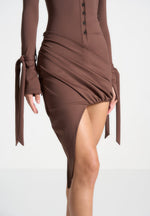 draped-asymmetric-mini-dress-brown