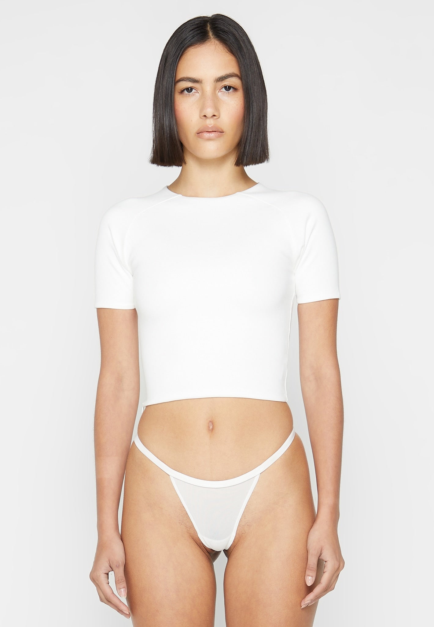 Sustainable Crop-Top with 3/4 Sleeves for Women in Off-White: the Liv -  Paneros Clothing