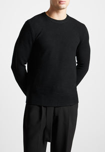 Gabin - Textured Wool Blend Jumper - Black