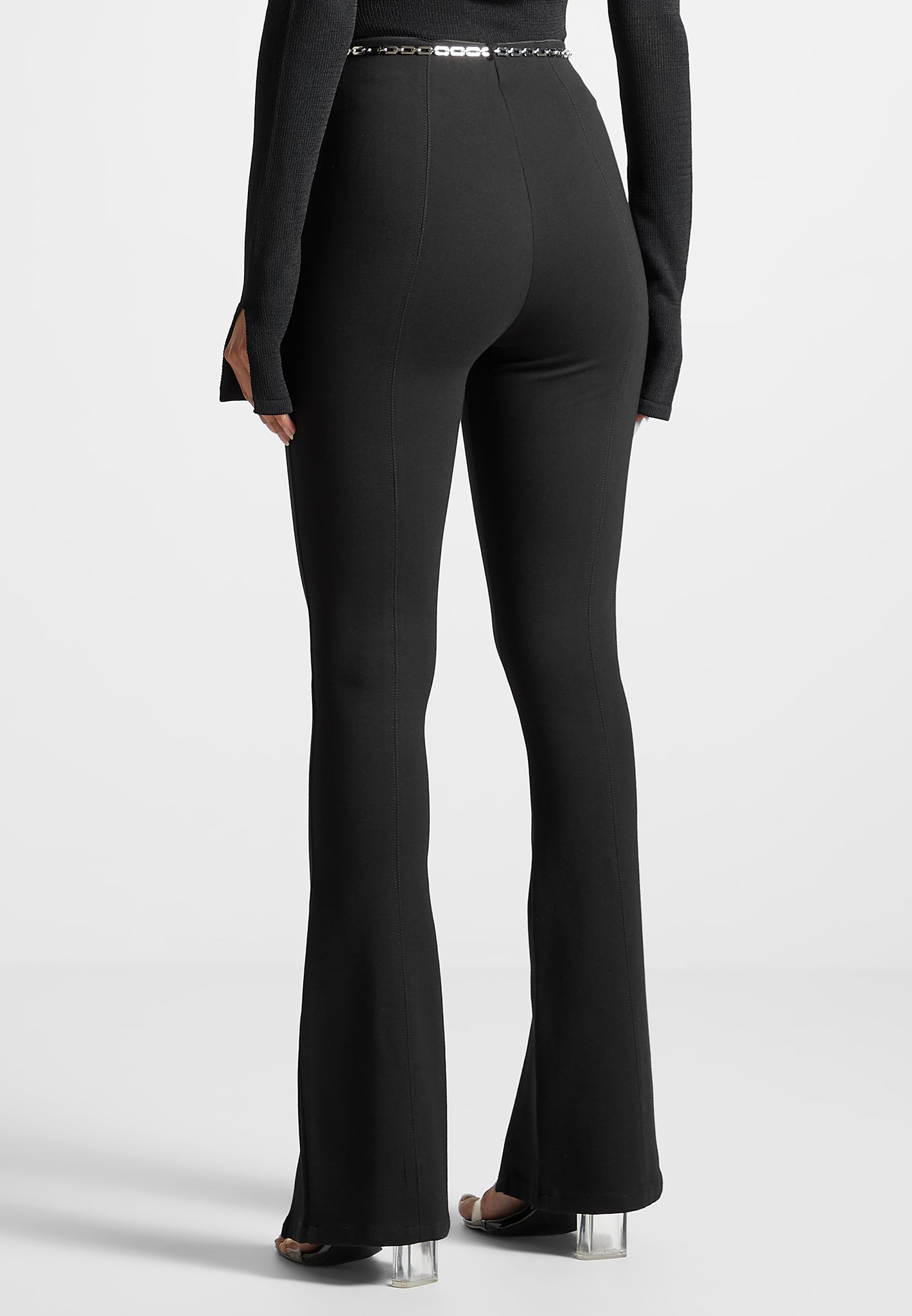 We11done Flared Style Trousers - Farfetch  Black flare pants, Flare  leggings, Black flares