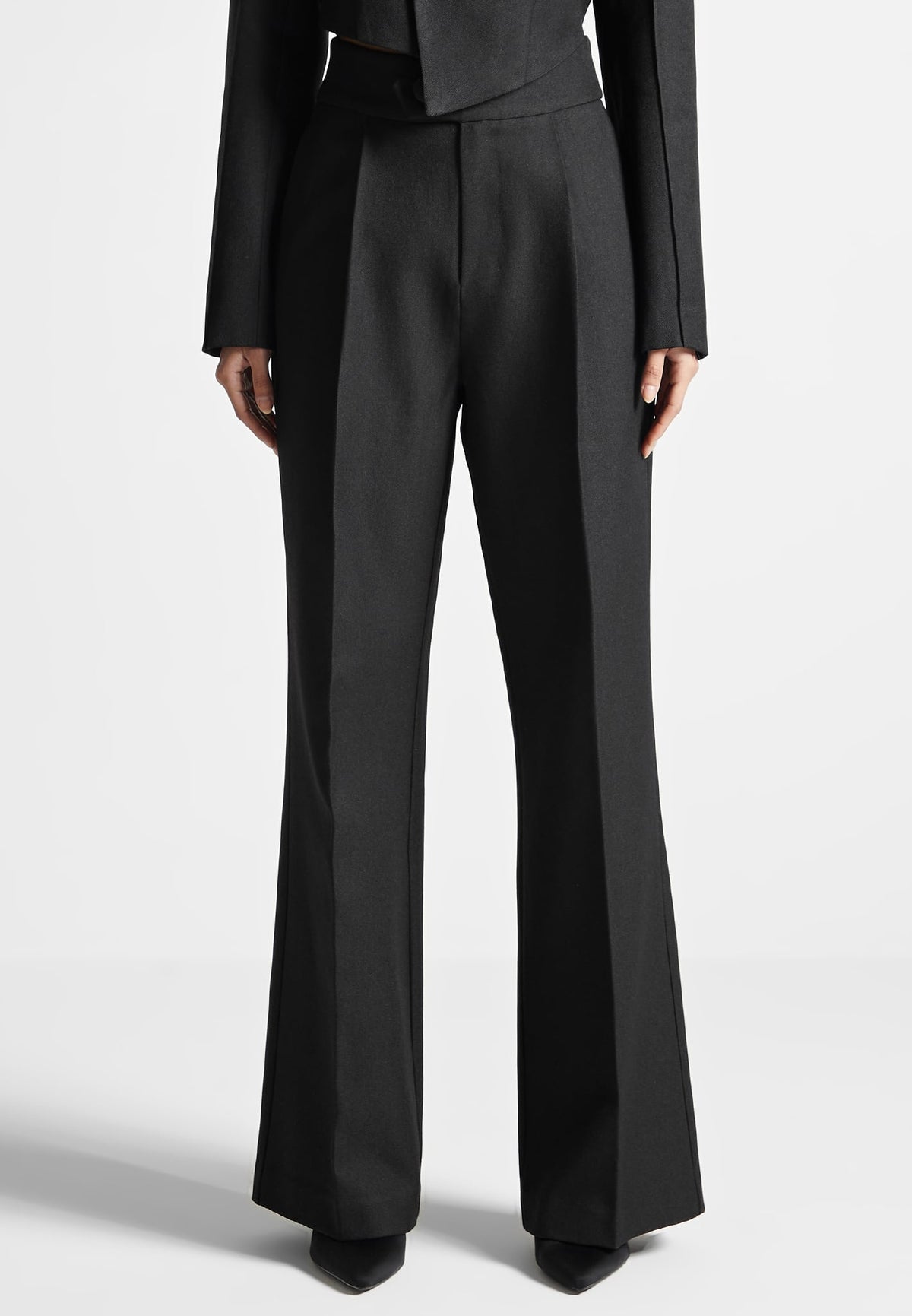 Elsa - High Waisted Tailored Pants - Black