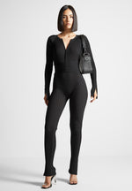 knitted-two-tone-jumpsuit-with-belt-black