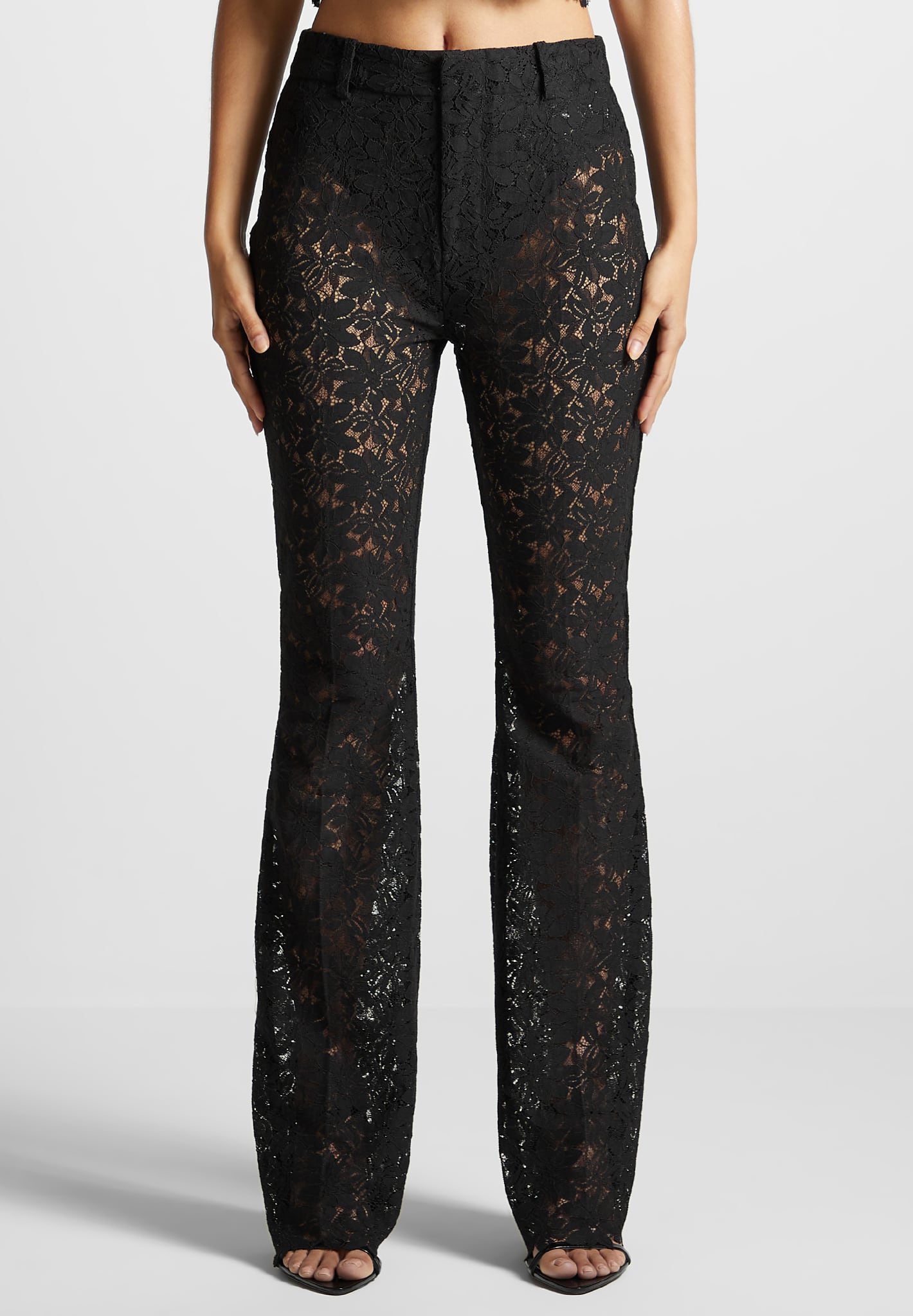 Express Low Rise Flare Wide Waistband Editor Pant, $69