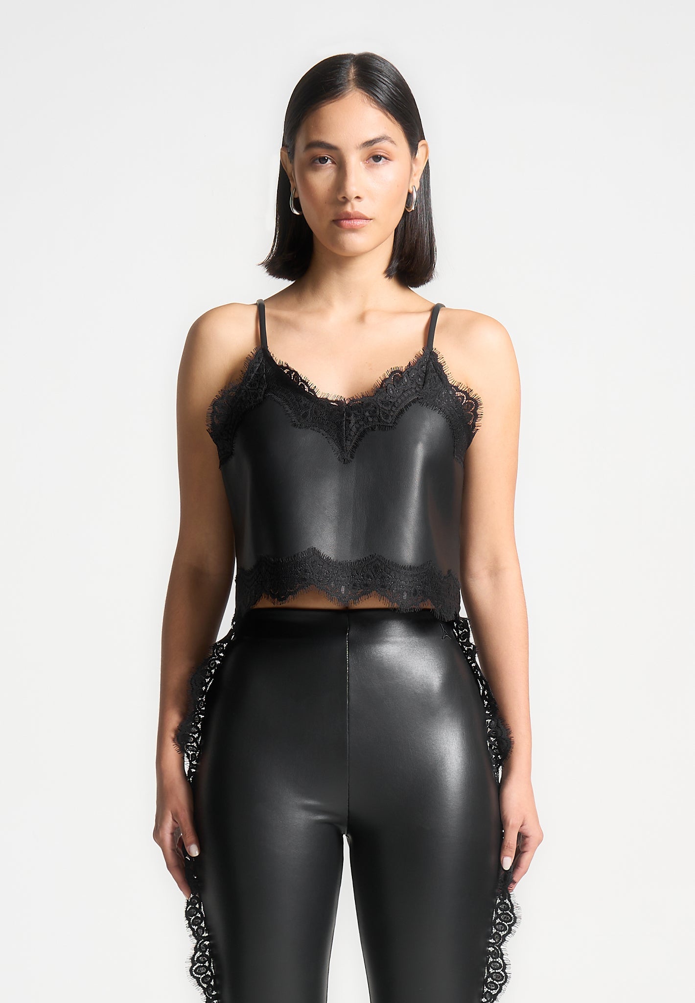 lace-trim-vegan-leather-camisole-top-black