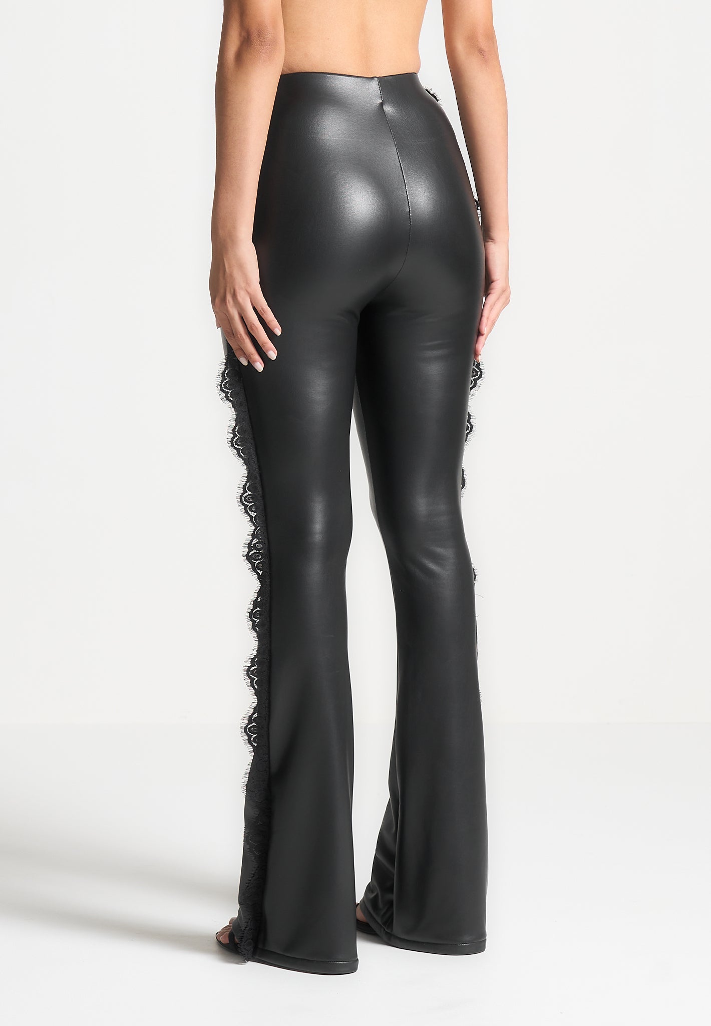 lace-trim-vegan-leather-fit-and-flare-leggings-black