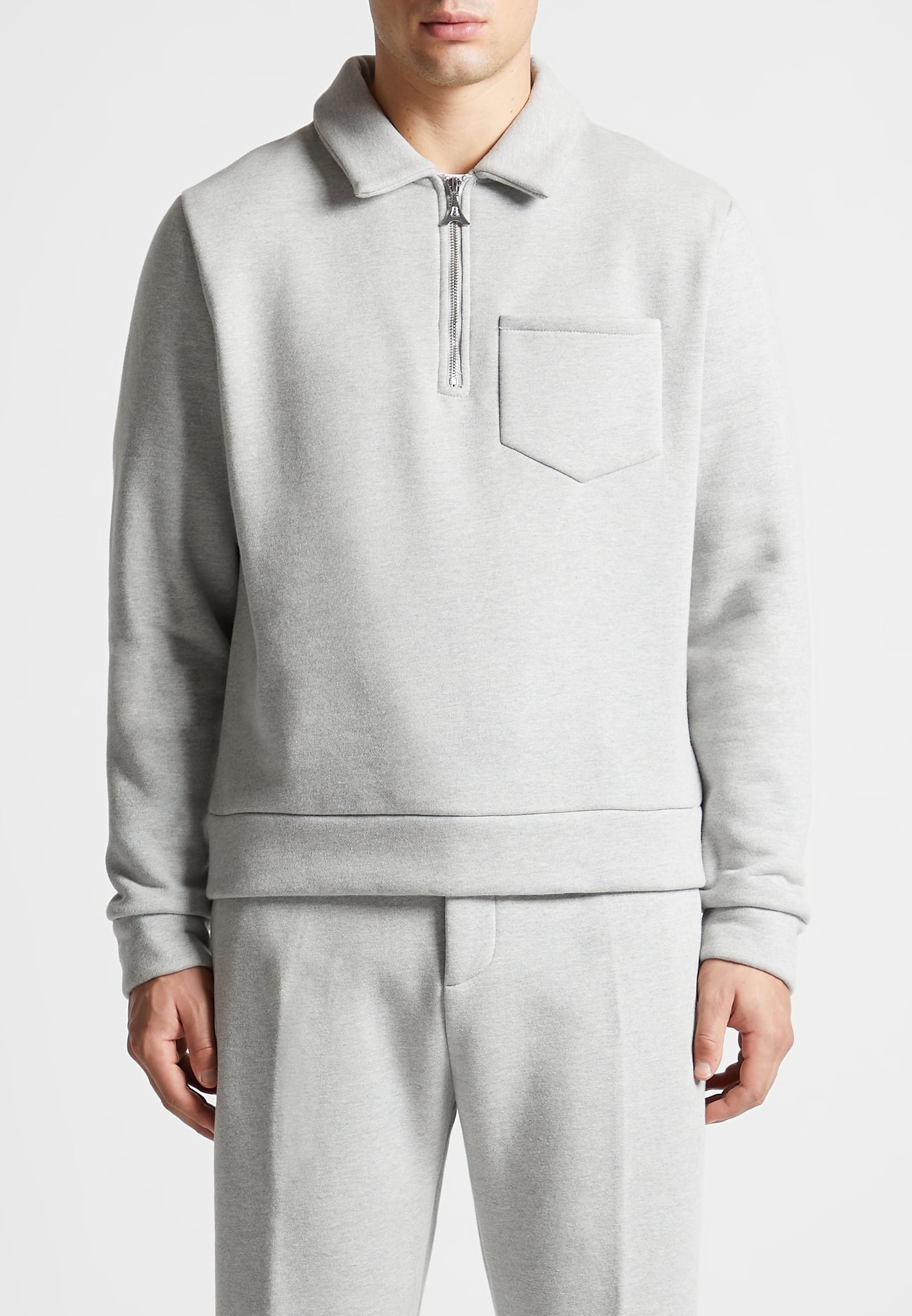 long-sleeve-polo-zip-jumper-light-grey-marl