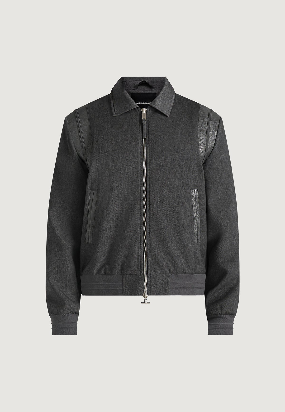 Denis - Tailored Wool-Blend Letterman Jacket - Grey