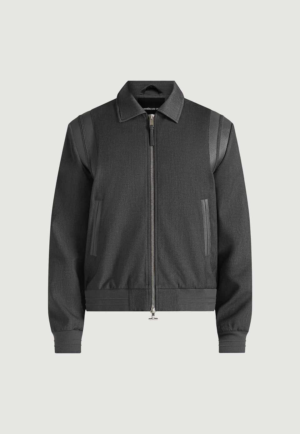 Denis - Tailored Wool-Blend Letterman Jacket - Grey