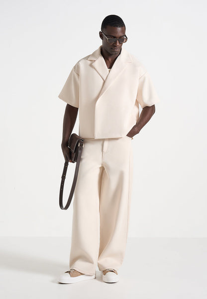 Abel - Boxy Twill Double Breasted Shirt - Cream | Manière De Voir USA