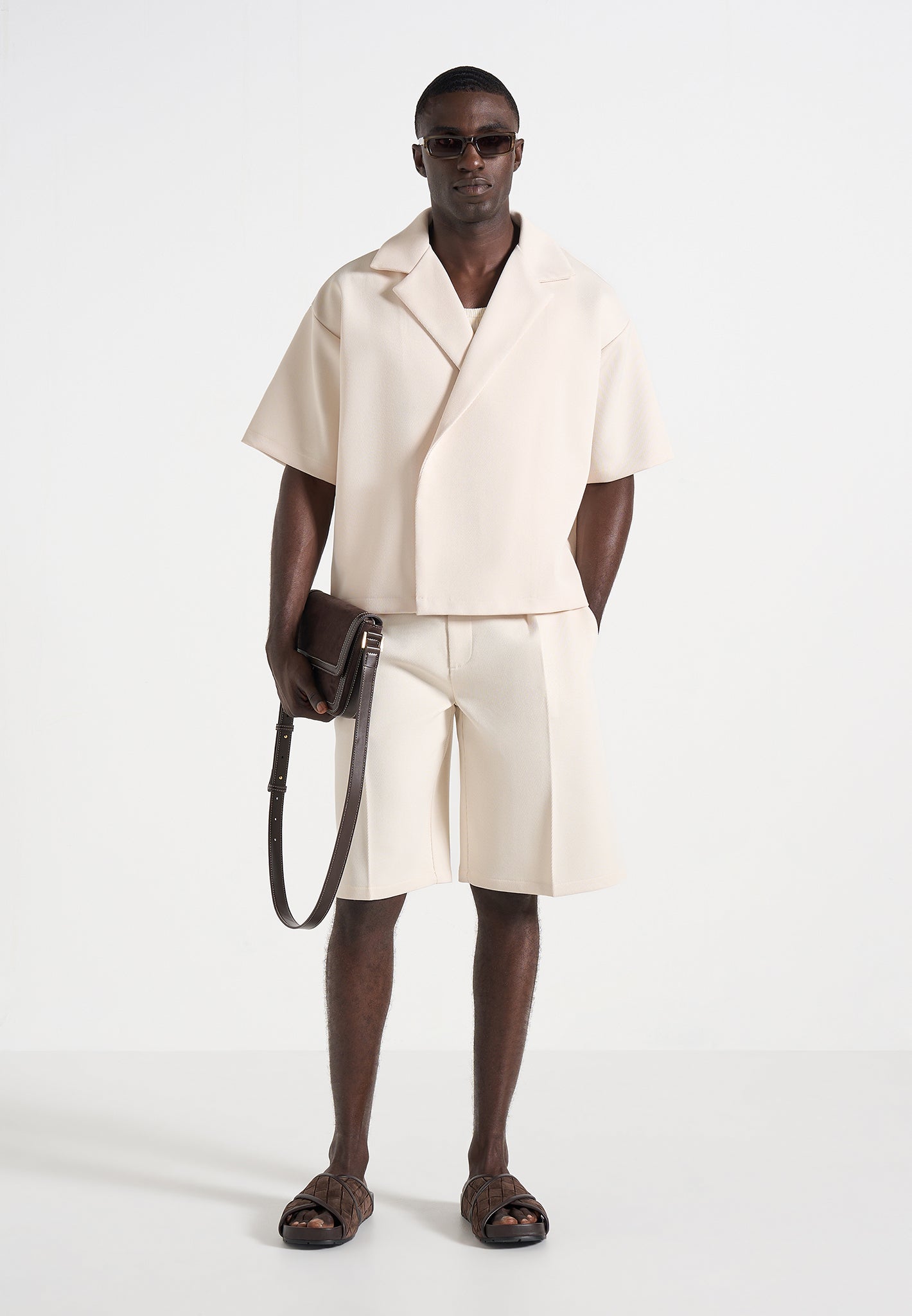 Abel - Boxy Twill Double Breasted Shirt - Cream | Manière De Voir USA