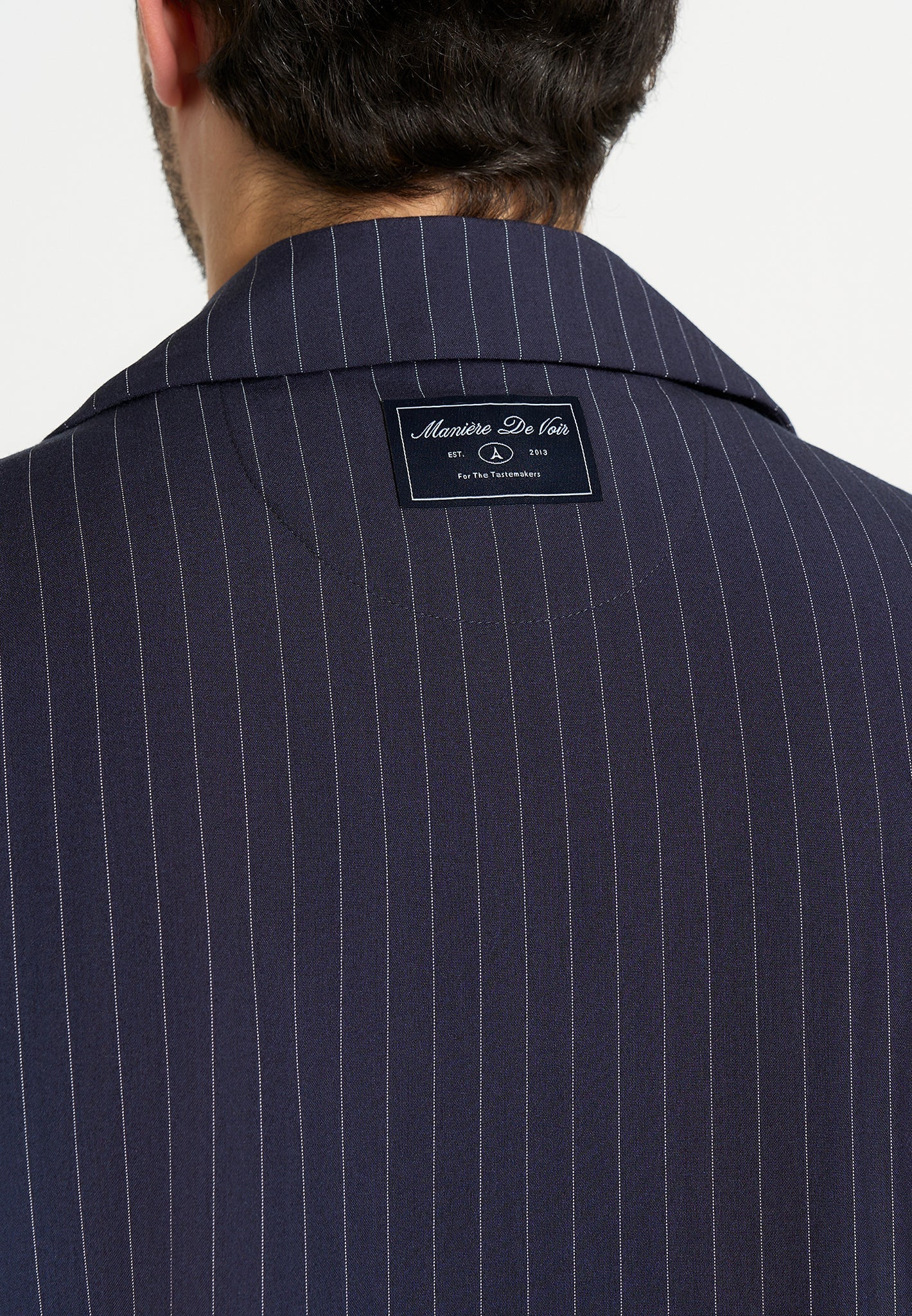 navy blue pinstripe dress shirt Blue Pinstripes on Black Shirt 17.5 (XL) x 36 (Regular)