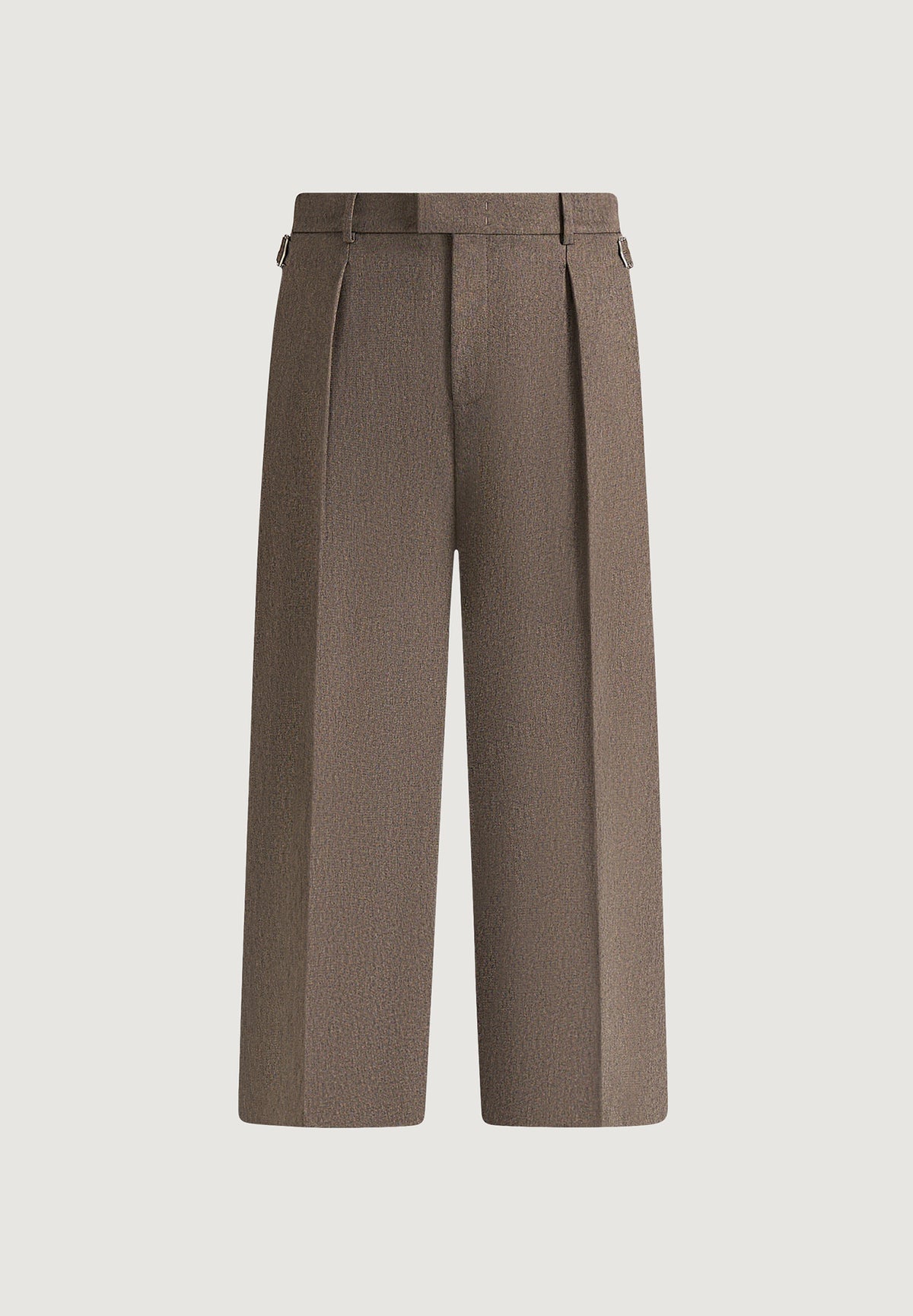 Dorian - Relaxed Fit Pleated Textured Tailored Pants - Taupe