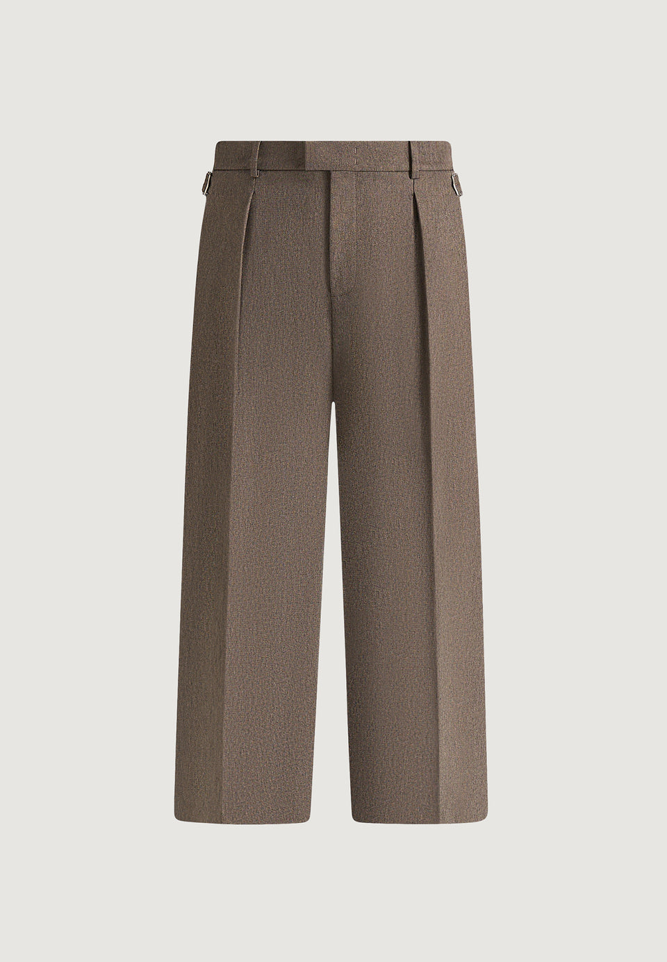 Dorian - Relaxed Fit Pleated Textured Tailored Pants - Taupe